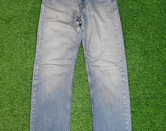 Vintage LEVIS 512 Light Wash Faded Levis 512 High Rise Levis Light Blue Rusty Stain Ripped Distressed Size 30X34.5 Jeans L0161