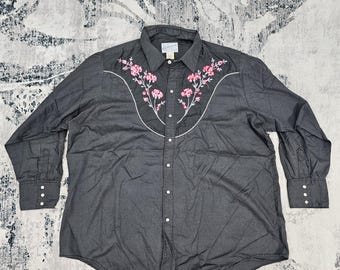 Tru-west Rockmount Ranch Wear Western Shirt Embroidered Horse