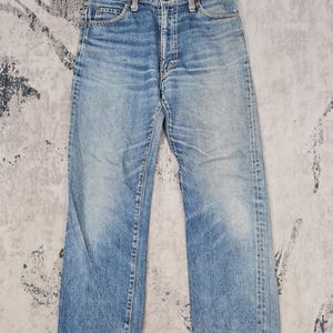 Vintage 80&#39;s BOBSON Authentic Western Cropped Jeans Bobson Faded Distressed  Jeans Bobson Light Blue Stone Wash Jeans Size 31x28 JB0131