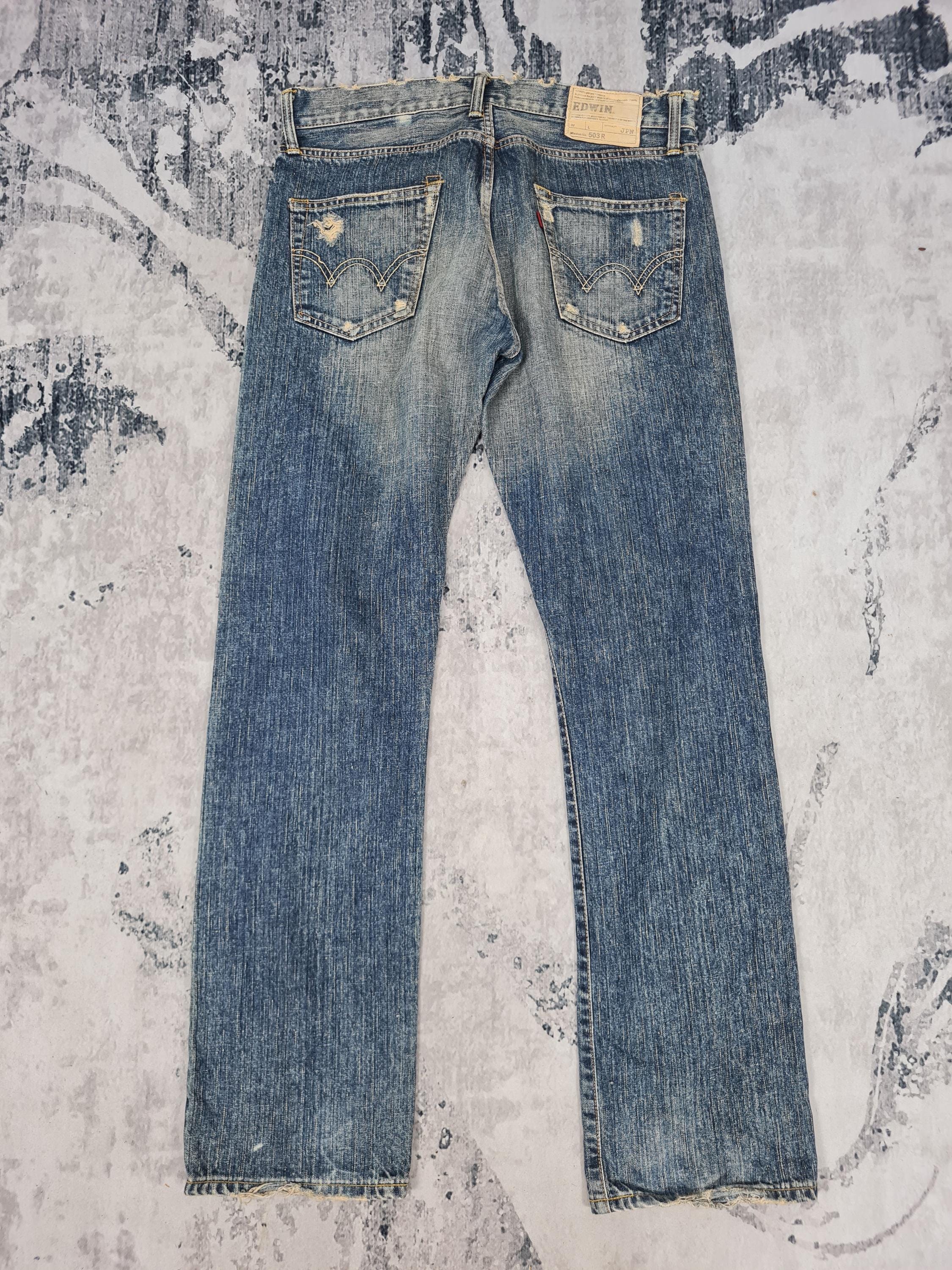 パンツ EDWIN 503RVS REPAIRED DENIM W33 Edwin Jeans Size W30xl28 Vintage Edwin 503 Straight Leg