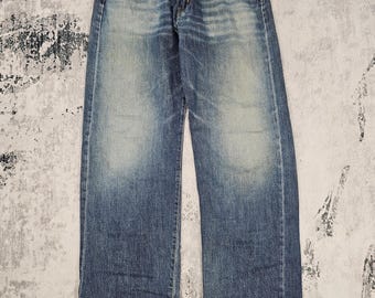 Vintage EDWIN 505 Selvedge Redline Stone Wash Jeans Edwin Orange Tabs Distressed Ripped Jeans Edwin Made In Japan Jeans JB0240 Size 32x30