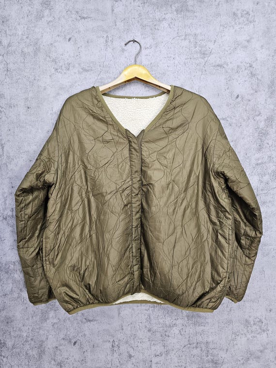 Japanese Brand W CLOSET Reversible Quilted Sherpa Jacket W Closet Wool Japanese Designer Jacket J0066