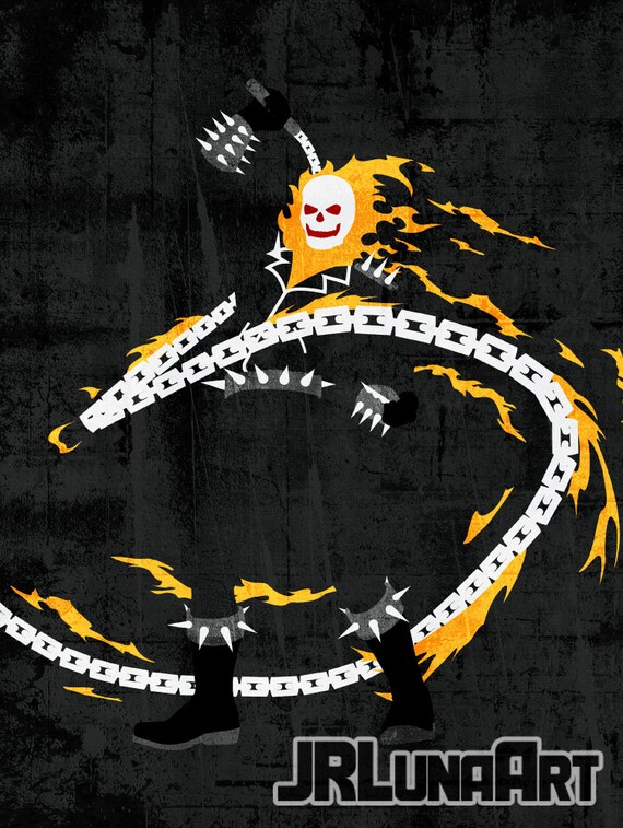 Minimalism Art Ghost Rider Print