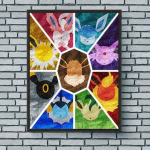 Eeveelution Inspired Collage Print