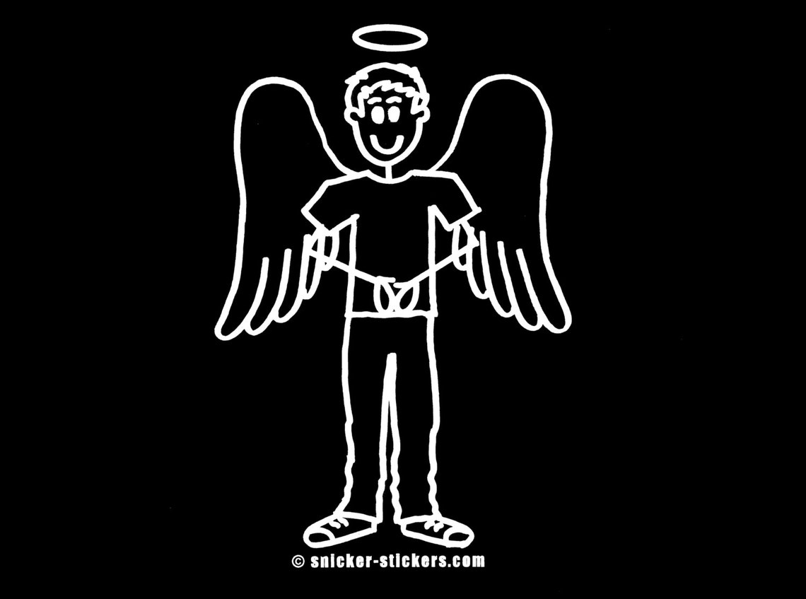 Funny Family Car Sticker TEEN BOY ANGEL Stick Figure Decal - Etsy