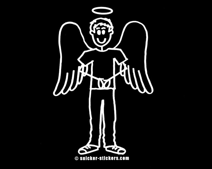 Funny Family Car Sticker TEEN BOY ANGEL Stick Figure Decal - Etsy