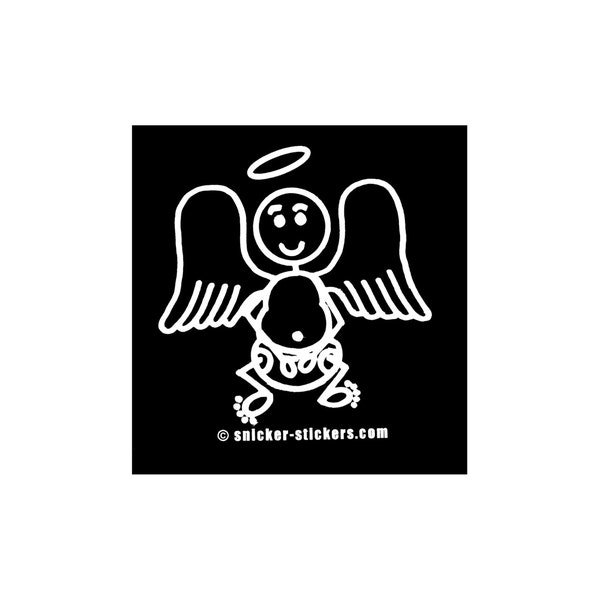 Funny Family Car Sticker ANGEL BABY stick figure decal