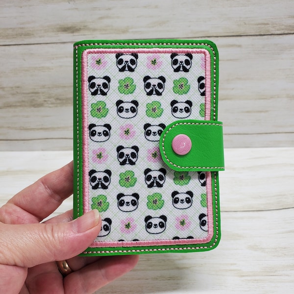Panda Bear Mini Notebook Cover, Mini Composition Notebook, Field Notes Journal, Snap Notebook, Small Pocket Planner, Notebook With Pandas