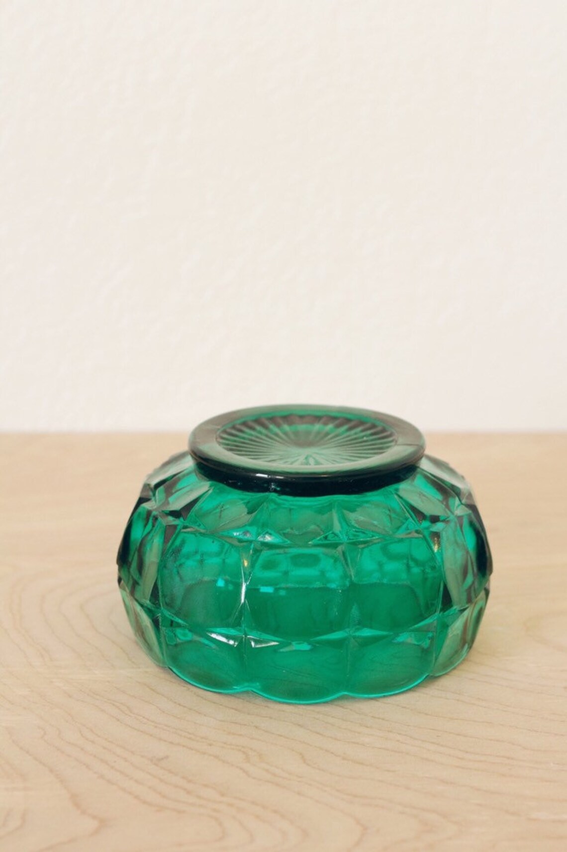 Vintage Turquoise Glass Decorative Bowl with Scalloped Edge Etsy