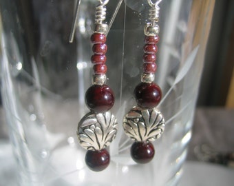 Rosewood Fossil Stone Earrings