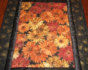 Quilted Table Runner/Autumn Table Runner/ Rustic Table Runner/Thanksgiving Table Runner/Chrysanthemum Table Runner