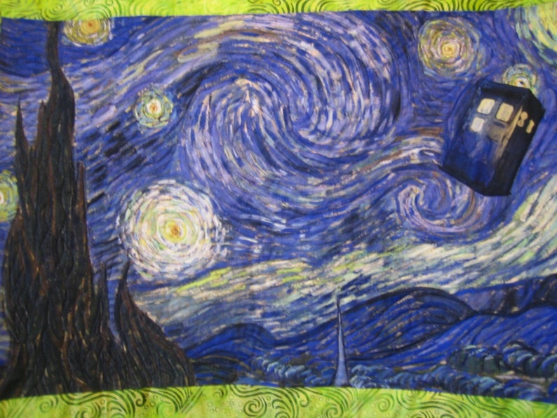 Baby QuiltTardis Baby QuiltDr Who Baby QuiltVan Gogh Baby QuiltStarry Night QuiltPersonalized QuiltDr.WhoOuter Space Baby Quilt