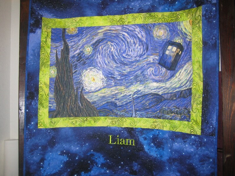 Baby QuiltTardis Baby QuiltDr Who Baby QuiltVan Gogh Baby QuiltStarry Night QuiltPersonalized QuiltDr.WhoOuter Space Baby Quilt