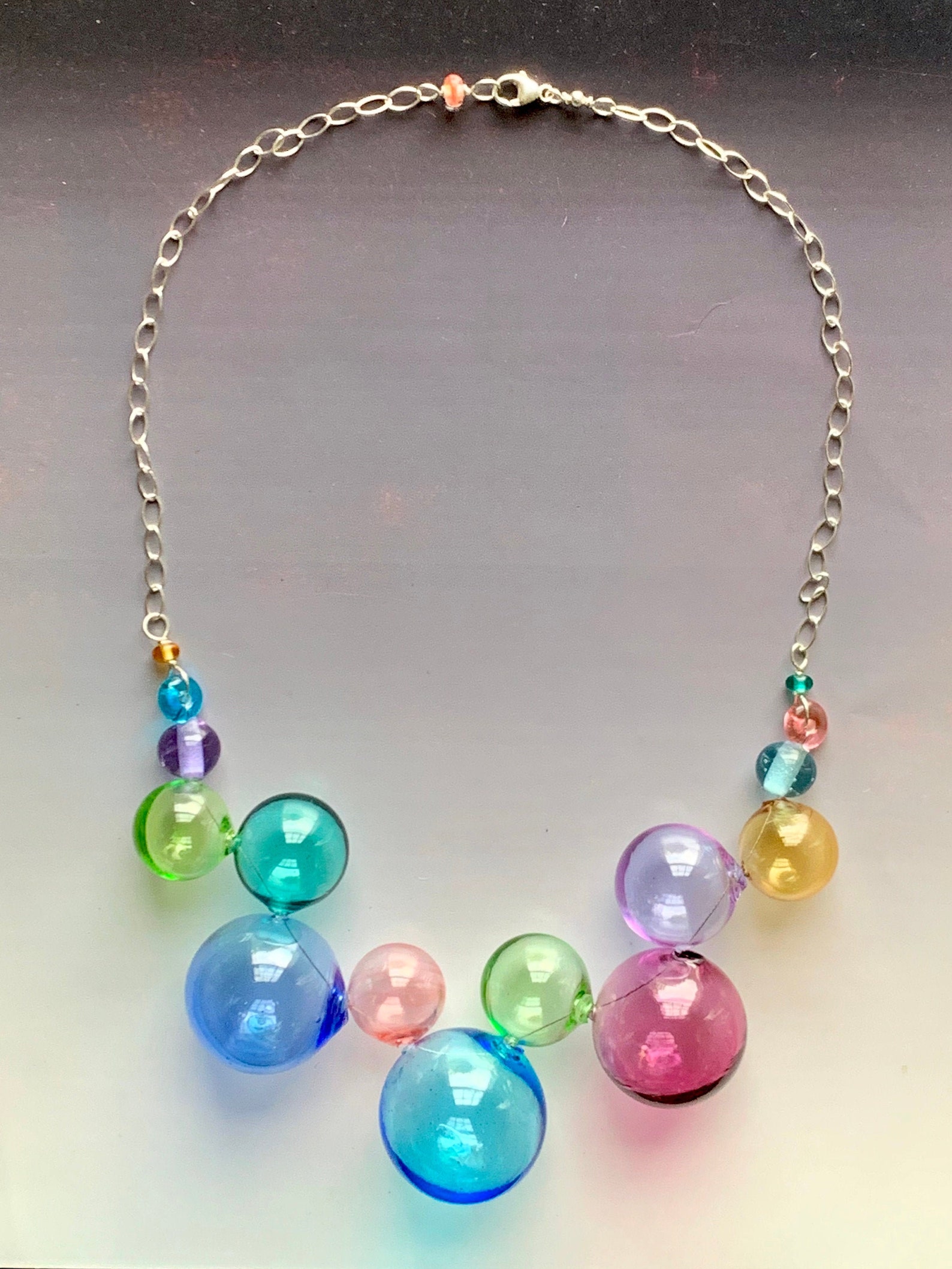 Bubble Necklace in Pastels medium: Handmade Glass Lampwork - Etsy