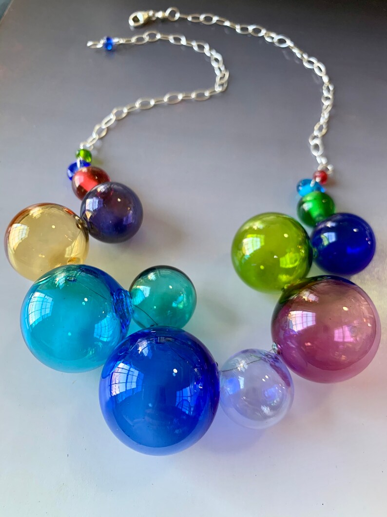 Bubble Necklace medium Handmade Glass Lampwork Beads With Etsy