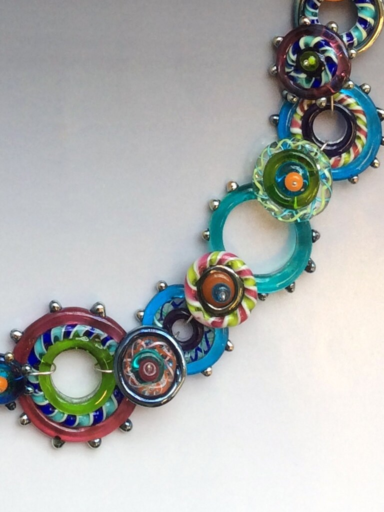 Glass Necklace Spirograph Collection Handmade Glass Etsy