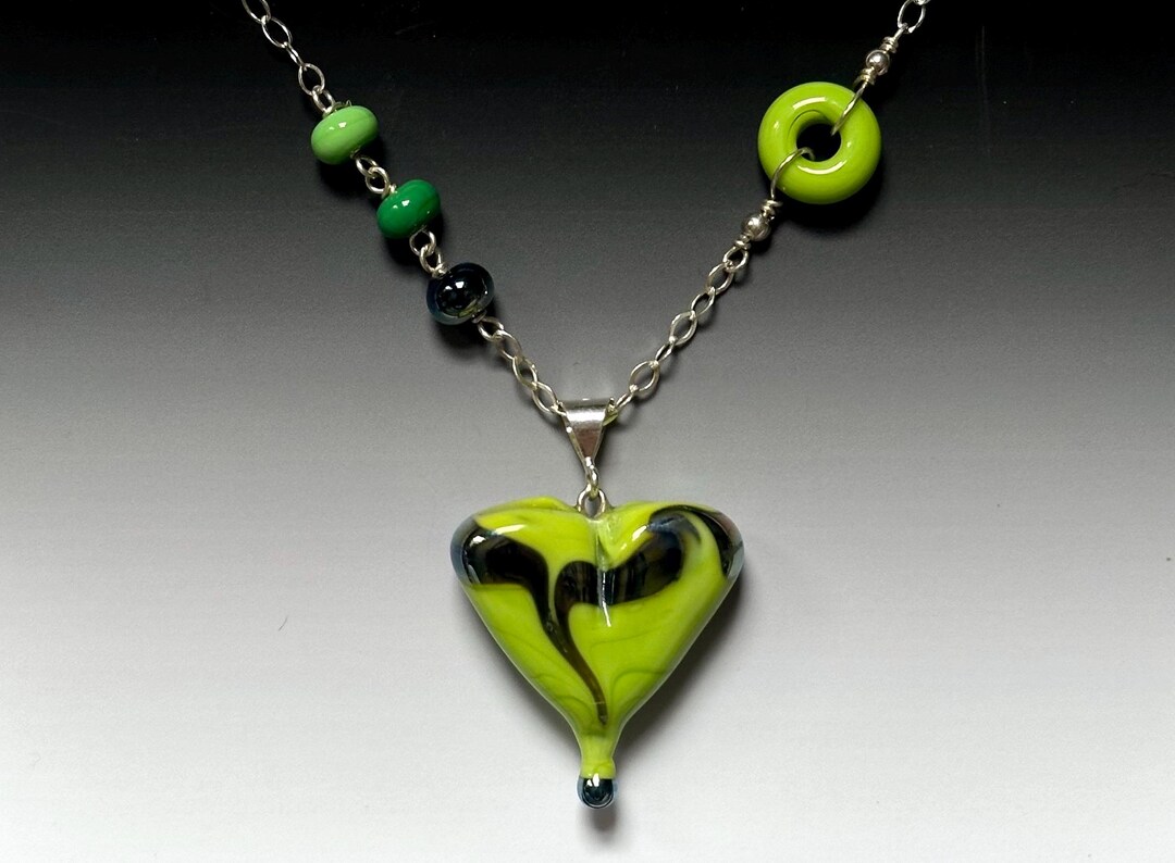Ginger Heart Pendant: Handmade Lampwork Glass Beads. Made to Order ...