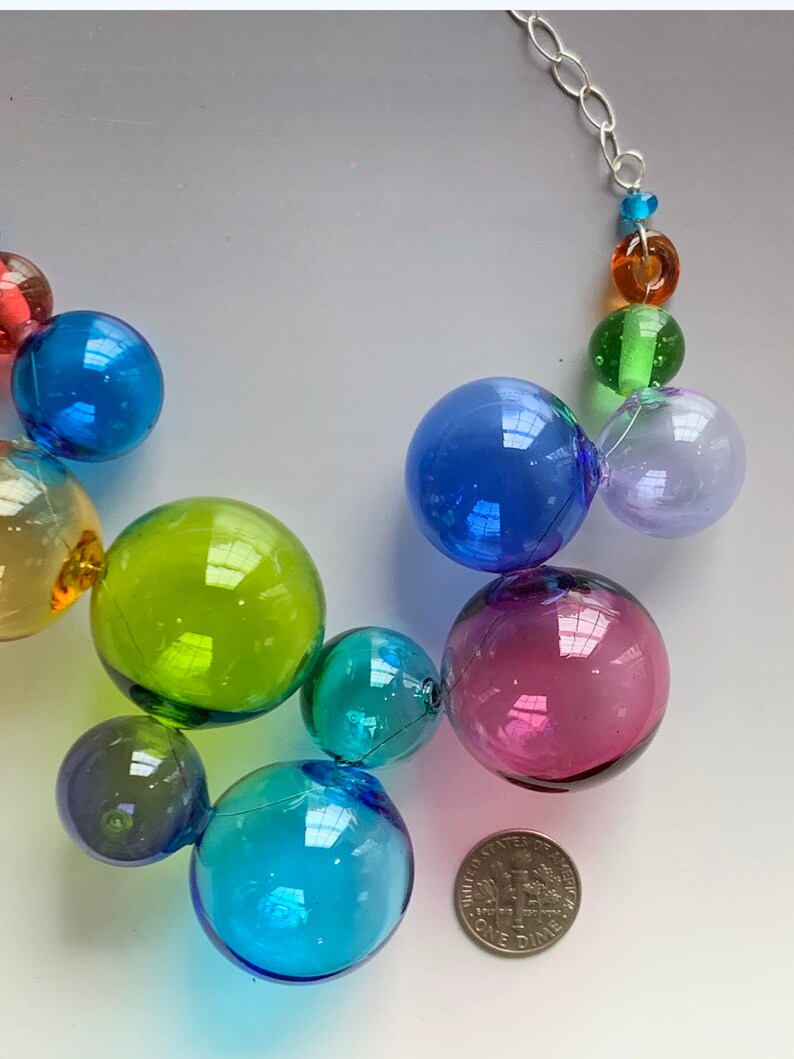 Bubble Necklace in Brights medium Handmade Glass Lampwork Etsy