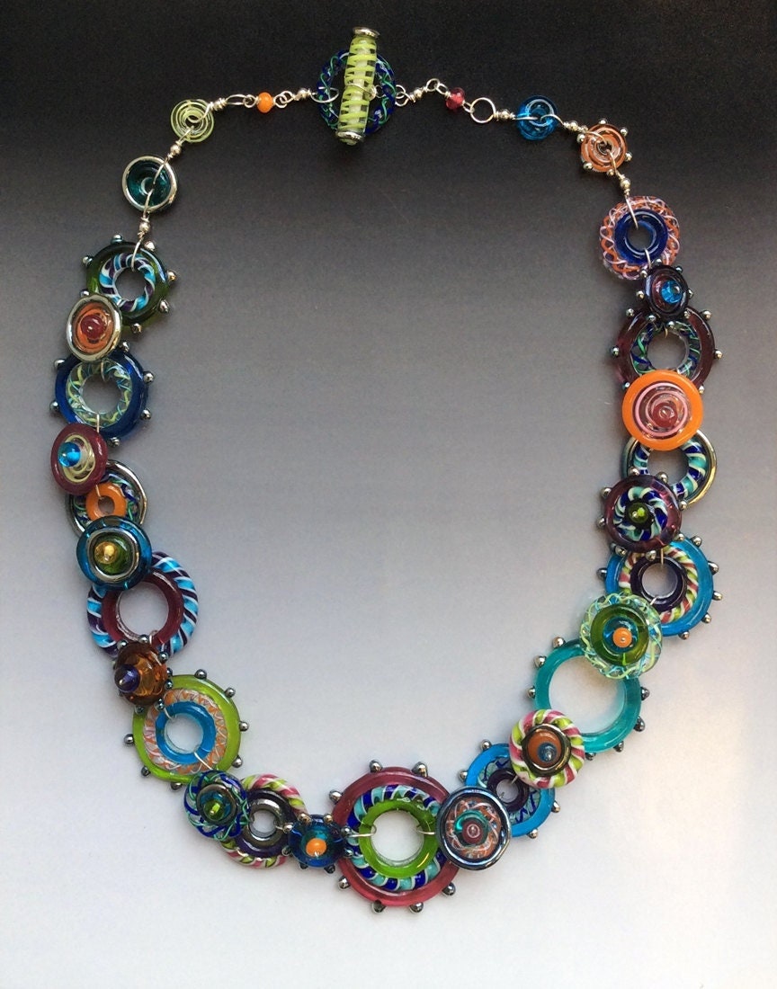 Glass Necklace Spirograph Collection Handmade Glass Etsy