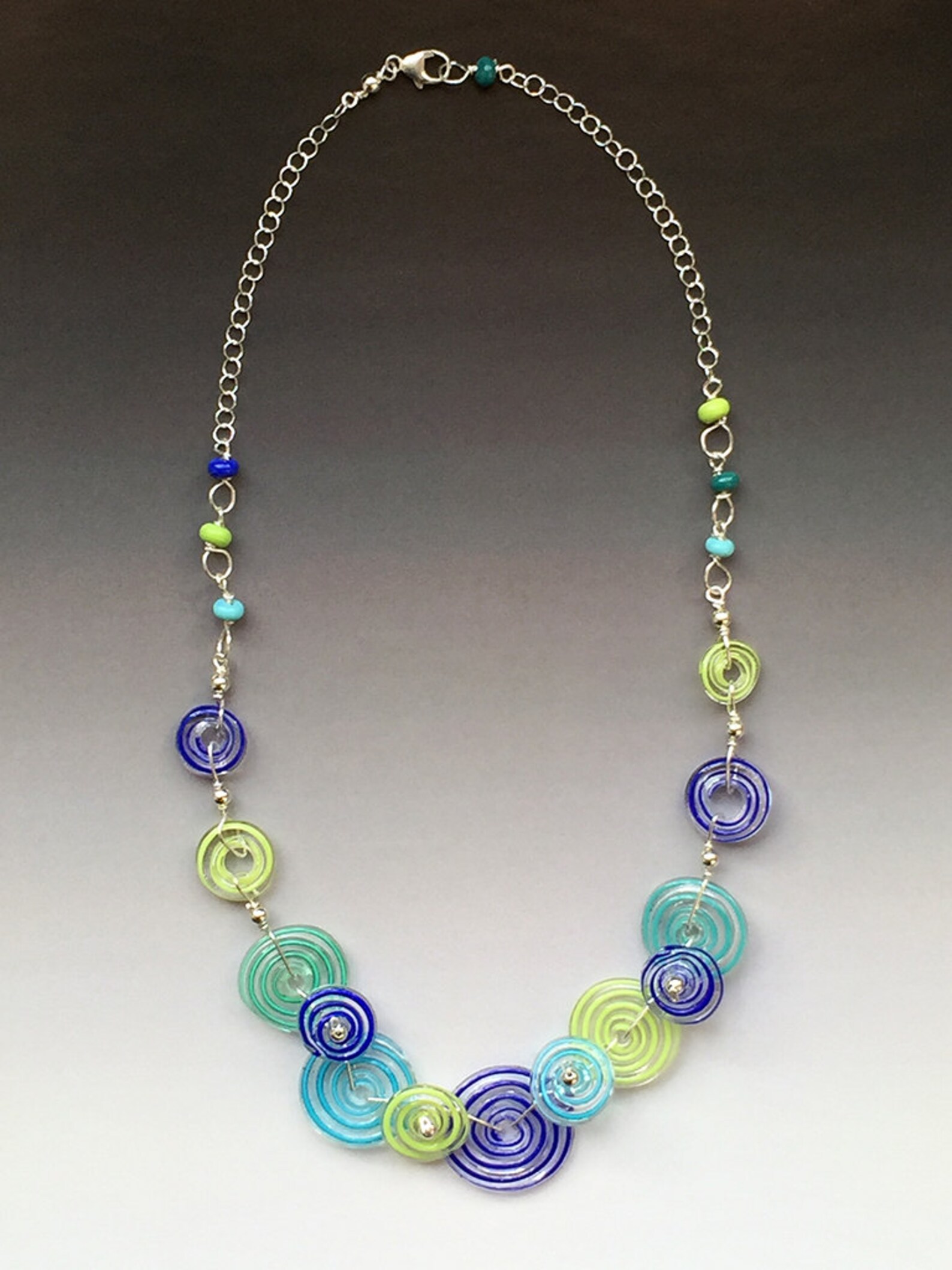 Peppermint Necklace Multiple Colors Shown Handmade Glass Etsy