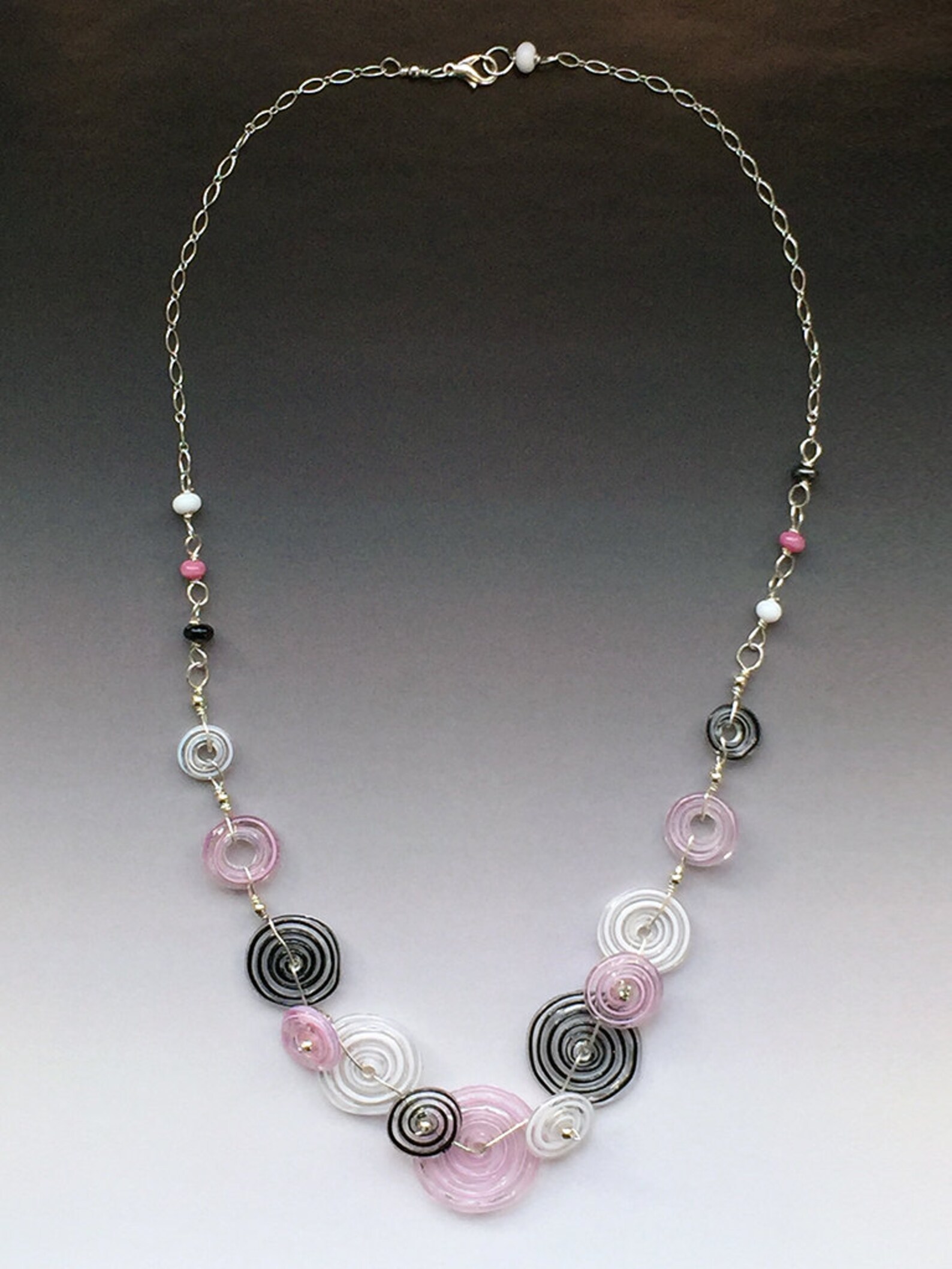 Peppermint Necklace Multiple Colors Shown Handmade Glass Etsy