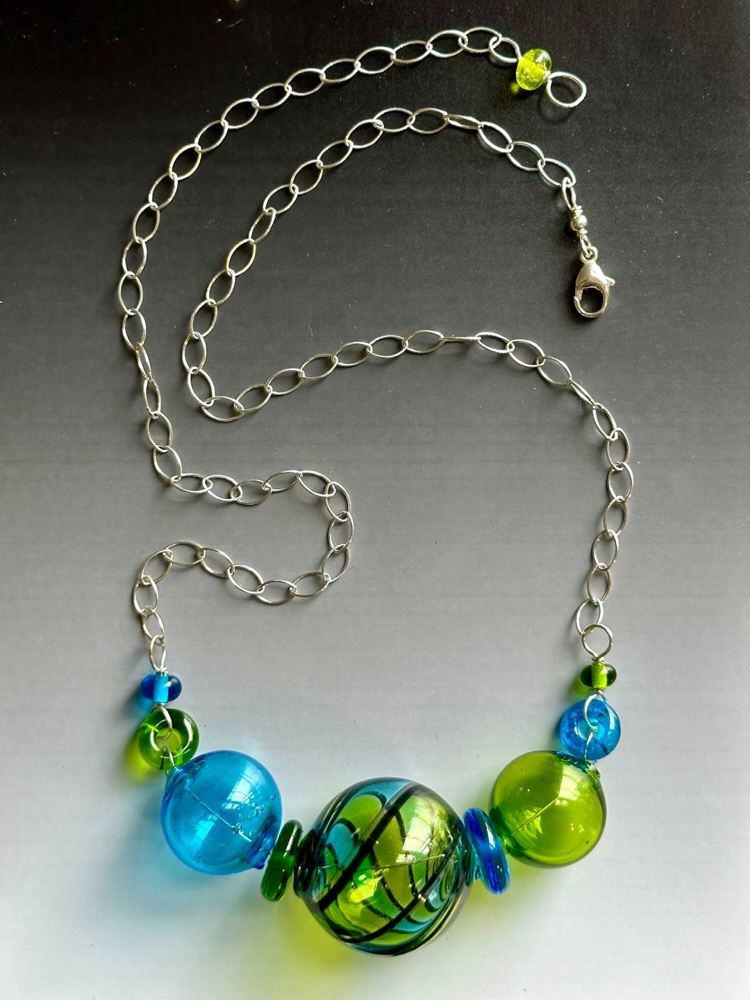Murano Style Bubble Necklace: Handmade Hollow Glass Beads. Made to ...