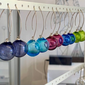 Bubble Earrings: Handmade hollow glass beads. Made to order. Please allow some time for me to make it.
