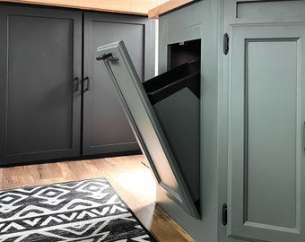 RV Tilt-Out Trash Cabinet DIY Plans | RV trash cabinet | Double trash cabinet | Tilt-out trash | Recycling Cabinet | Diy plans | Trash can