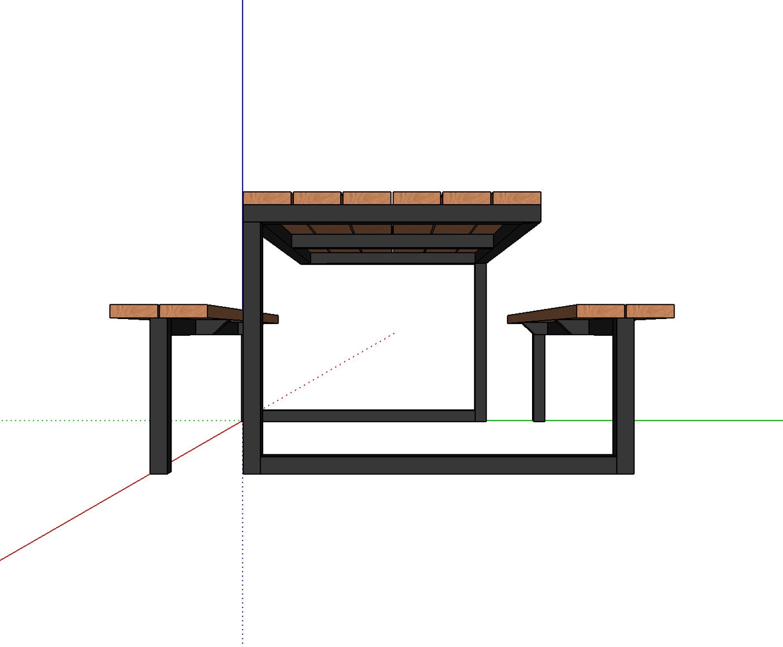 DIY Modern Industrial Picnic Table Plans 6ft Steel and Wood Etsy