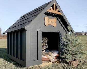 Diy Modern Dog House Plans Outdoor Dog House Wooden Dog - Etsy