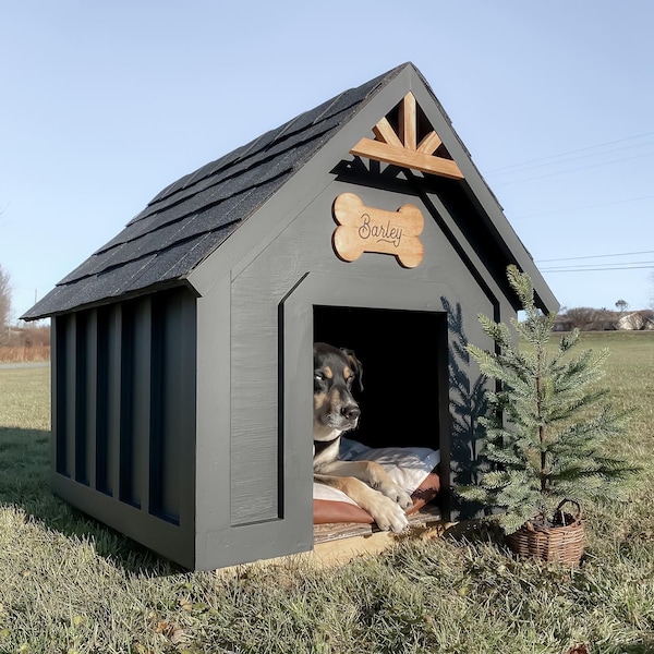 Plans de maison de chien moderne bricolage | Niche extérieure, Niche en bois, Niches de luxe, Niche pour chien, Niche pour chiot, Niche pour chien grand/moyen