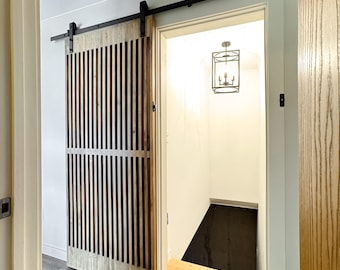 DIY Slatted Sliding Barn Door Plans: Modern Woodworking (PDF)