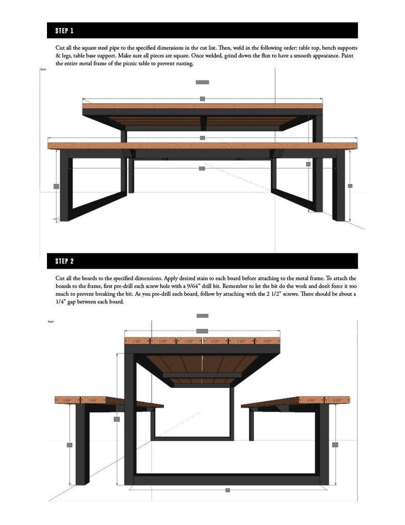 Metal Frame Picnic Table Plans: Build a Durable Outdoor Dining Solution