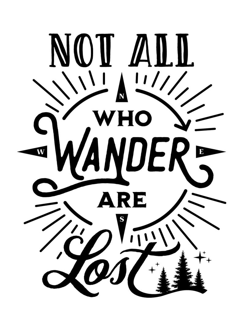 Not All Who Wander Are Lost Quote Printable Farmhouse Decor | Etsy