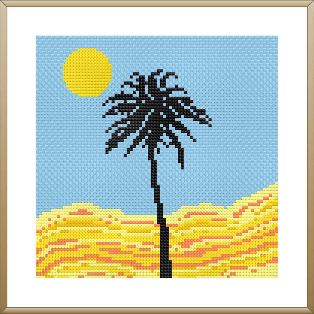 Desert Palm Tree Cross Stitch Pattern / PDF Chart Instant Download ...