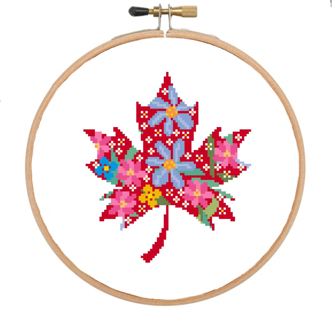 PDF Chart of Maple Leaf Cross Stitch Pattern - Etsy