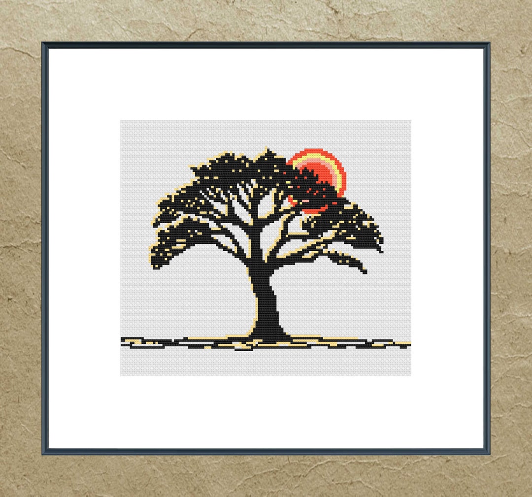 Modern Cross Stitch Pattern / PDF Chart Instant Download / Tree ...