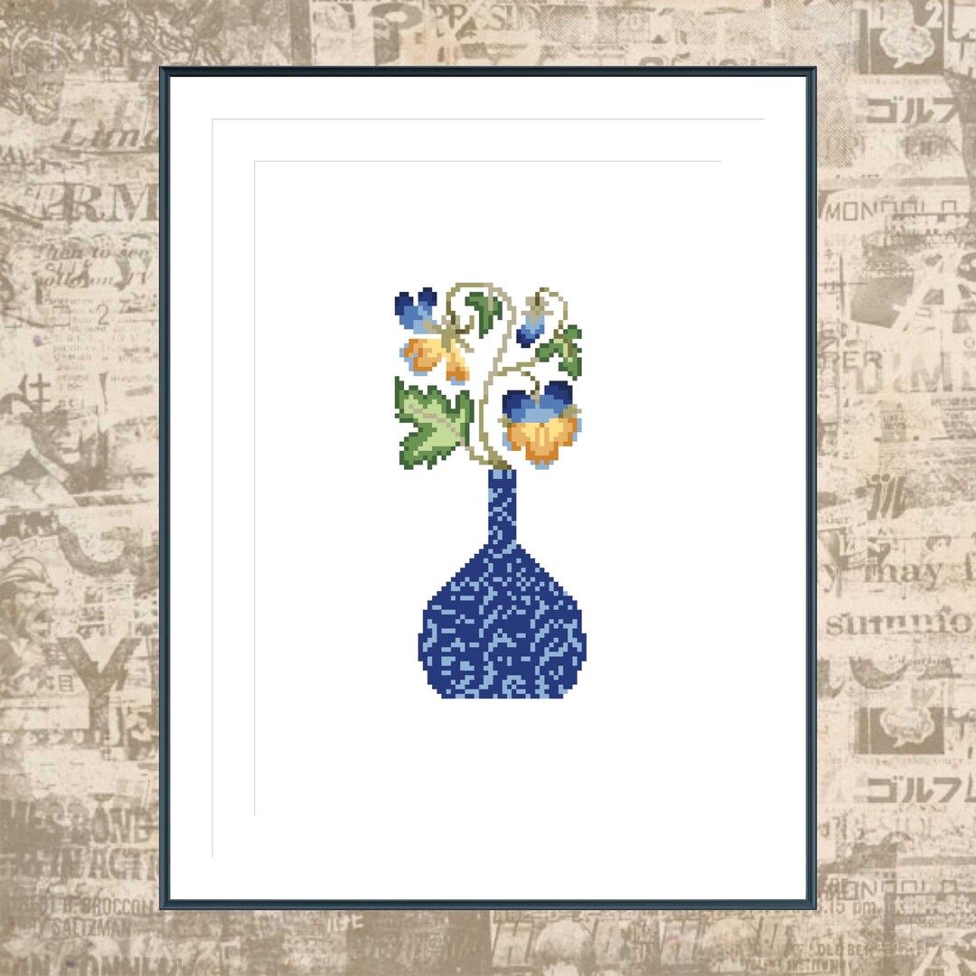 Flower Vase Cross Stitch Pattern (PDF) - Etsy