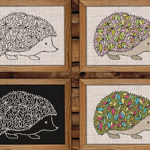 Modern Cross Stitch Pattern / PDF Chart Instant Download / GIFT / DIY Hoop Wall Art / Cute Hedgehog
