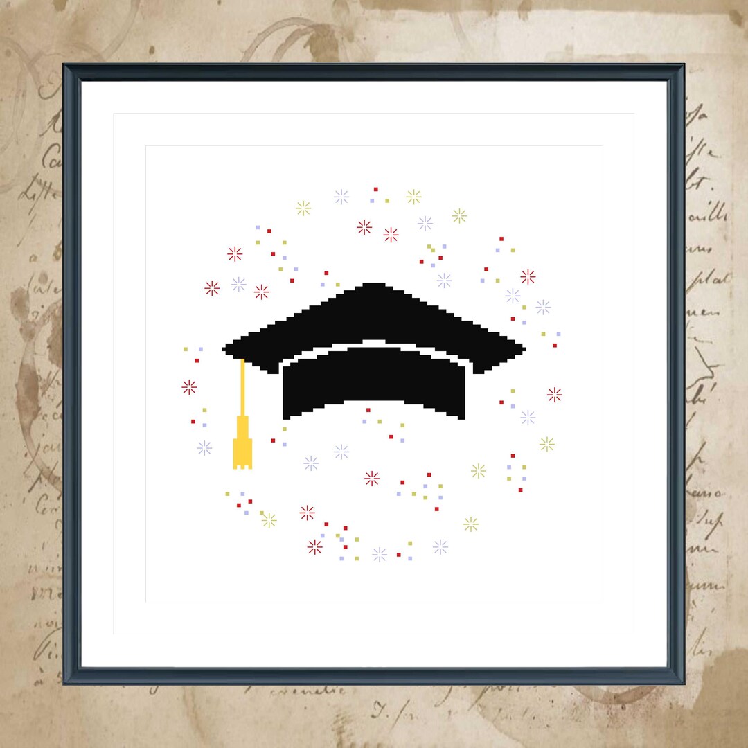 Grad Cap Cross Graduation Cap Cross Stitch Pattern (PDF) - Etsy