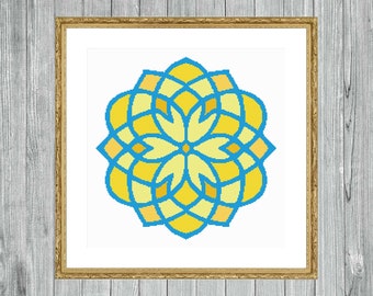 Glory to Ukraine Mandala Cross Stitch Pattern / PDF Chart Instant Download / MANDALA / Ornament / Modern Cross Stitch Pattern