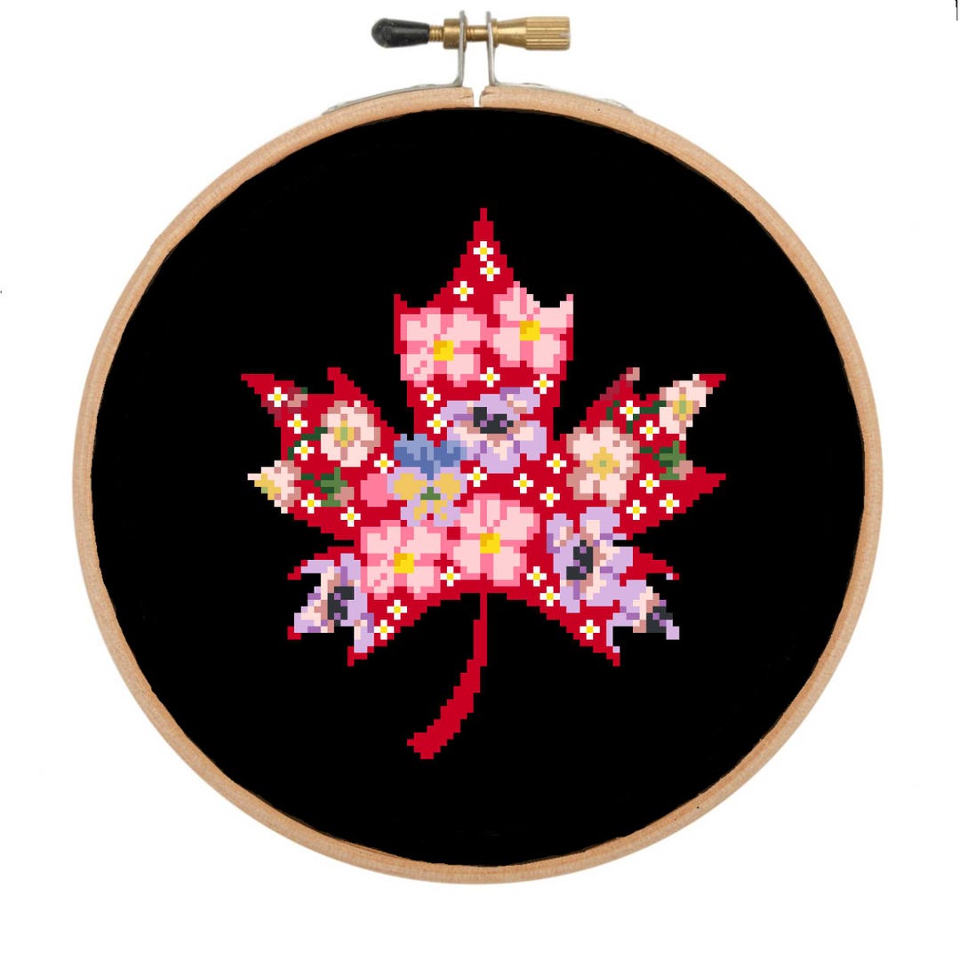 PDF Chart of Maple Leaf Cross Stitch Pattern - Etsy