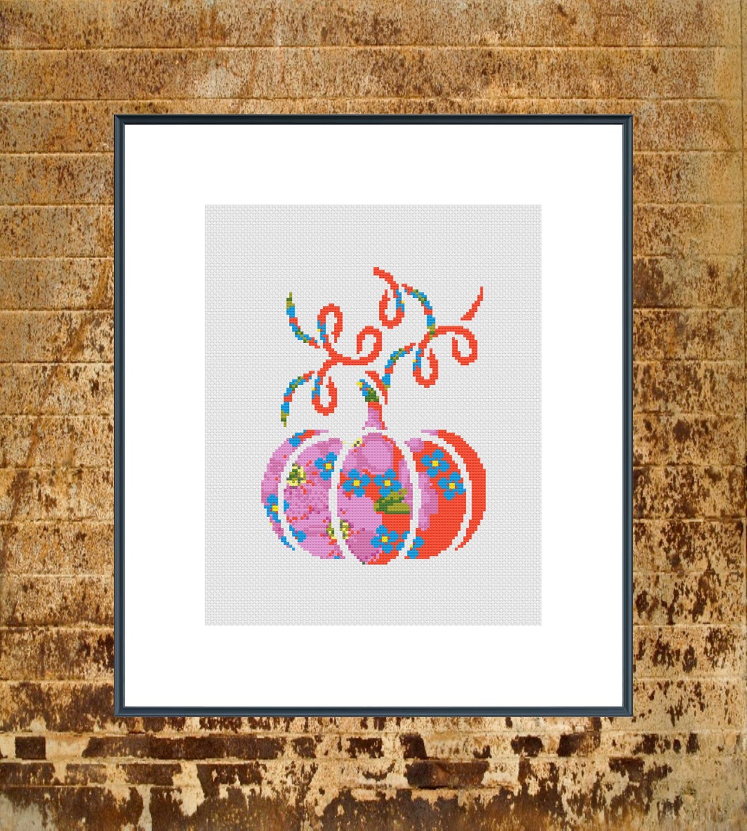 Pumpkin Cross Stitch Pattern / PDF Chart Instant Download / Decorative ...