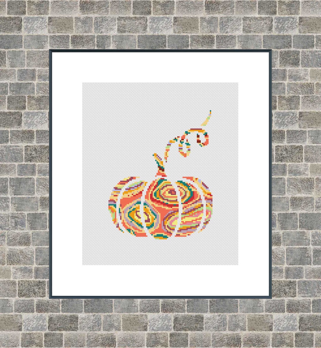 Pumpkin Cross Stitch Pattern / PDF Chart Instant Download / Decorative ...