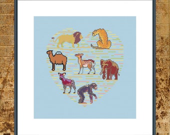 Animals Cross Stitch Pattern / PDF Chart Instant Download / PATTERN For Animal Lover / Modern Cross Stitch Pattern