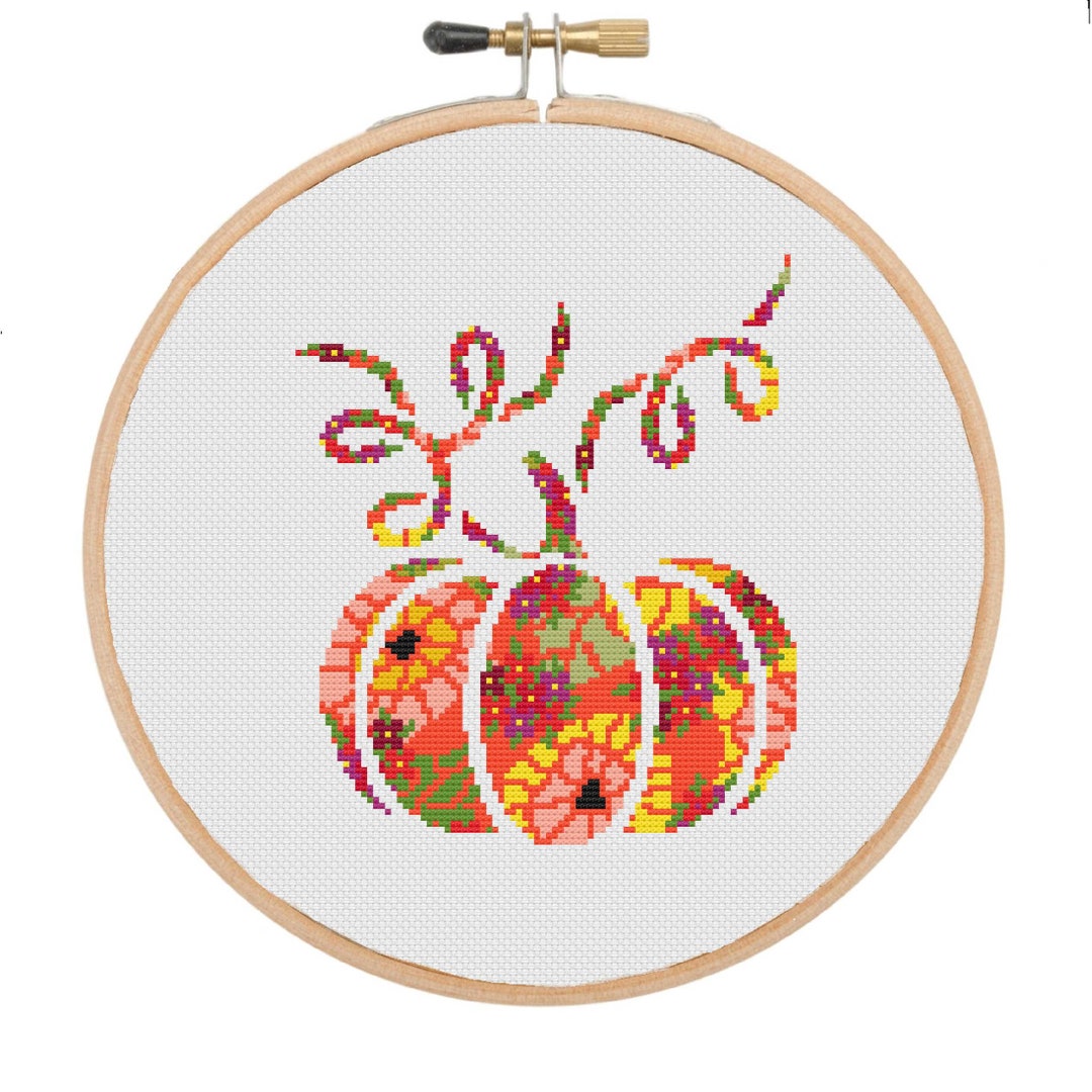 Pumpkin Cross Stitch Pattern / PDF Chart Instant Download / Decorative ...