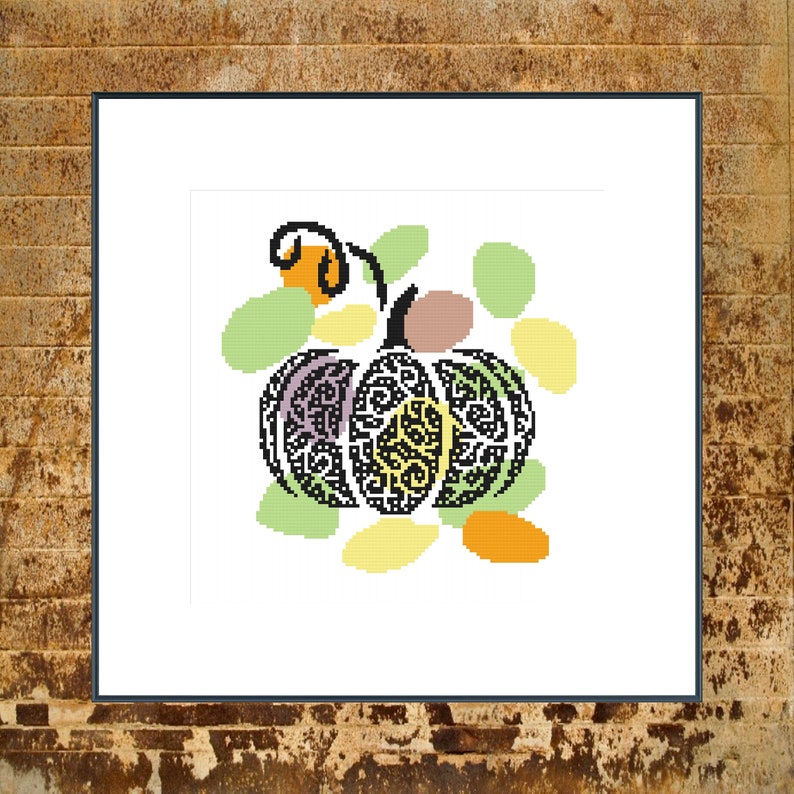 Pumpkin Cross Stitch Pattern / PDF Chart Instant Download / Decorative ...