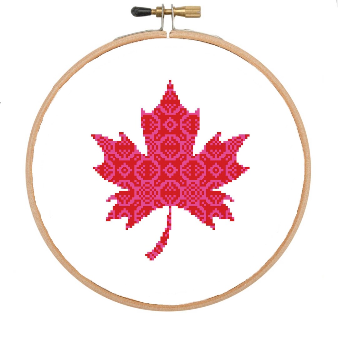 Maple Leaf Cross Stitch Pattern / PDF Chart Instant Download / Maple ...