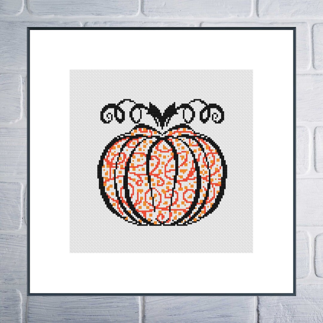 Pumpkin Cross Stitch Pattern / PDF Chart Instant Download / Decorative ...