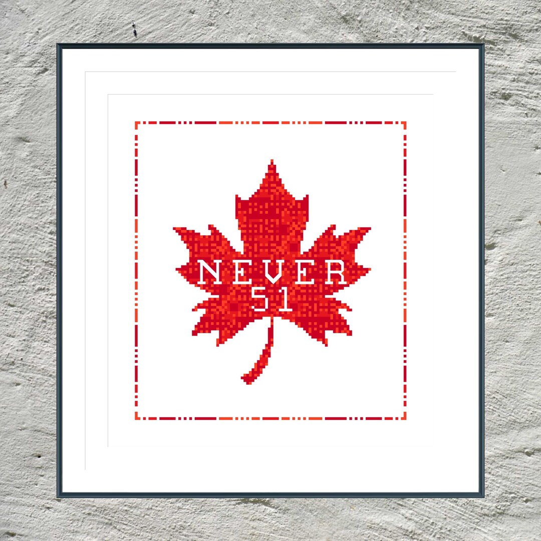 Never 51 Maple Leaf Cross Stitch Pattern /PDF/ - Etsy